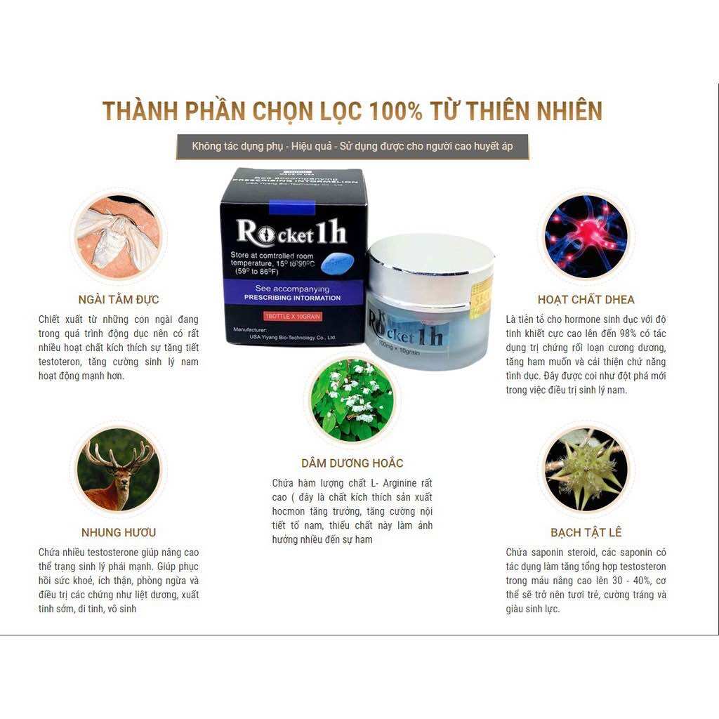 [ CHE TÊN + 10 VIÊN ] ROCKET 1H TÁC DỤNG MẠNH