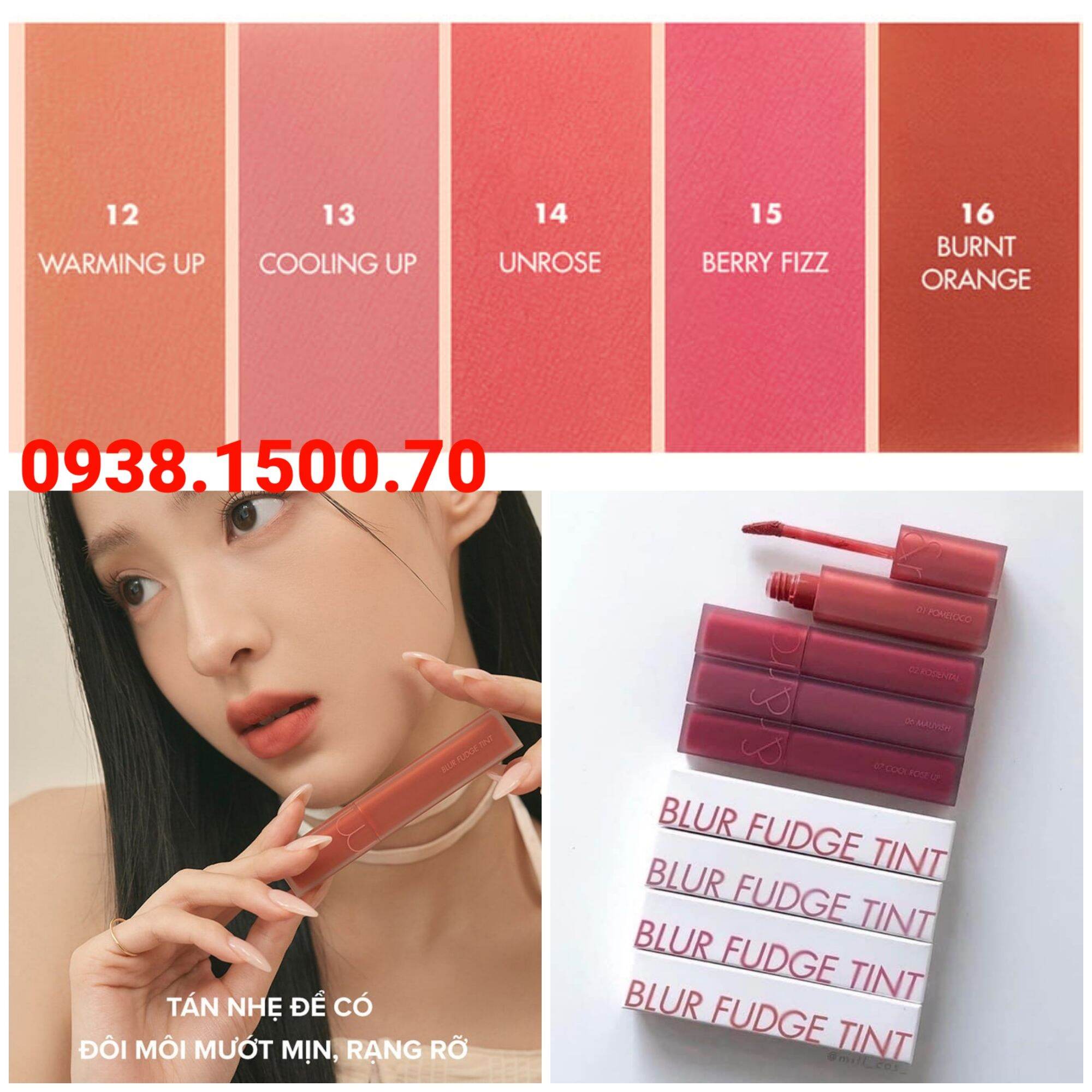 SON KEM LÌ MỊN MÔI Romand Blur Fudge Tint 5g