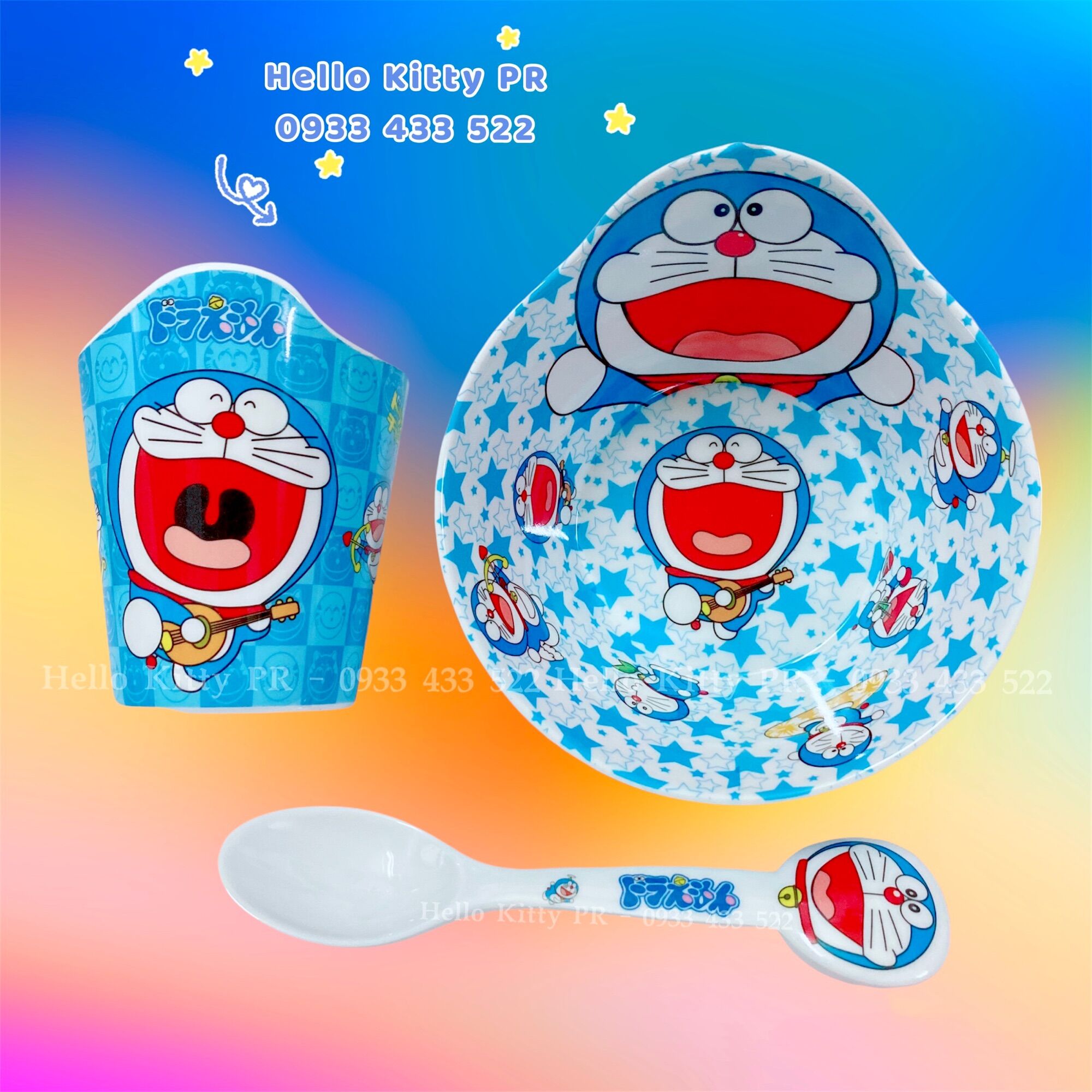 Combo tô muỗng ly Doremon Doraemon