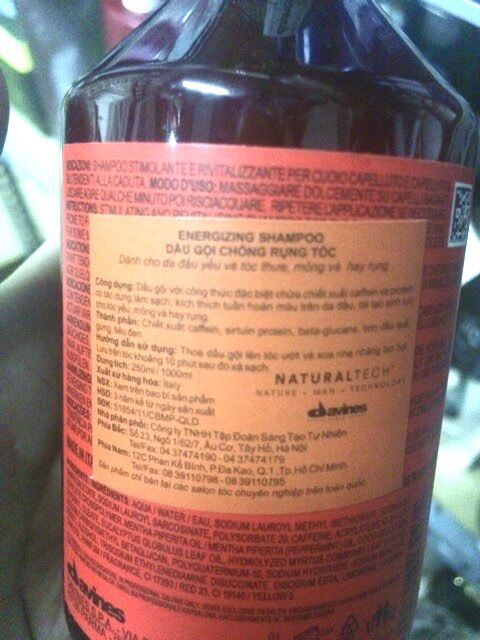 [HCM]DẦU GỘI CHỐNG RỤNG VÀ KÍCH THÍCH MỌC TÓC DAVINES 250ML