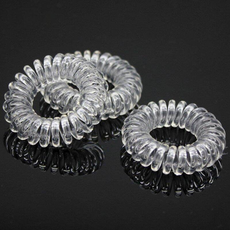 Túi 10 Lò xo cột tóc màu trắng trong suốt (Cở 2.5cm)