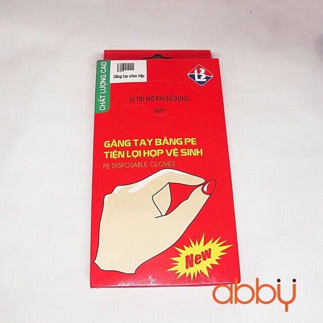 Hộp 100c găng tay nilon hàng chuẩn