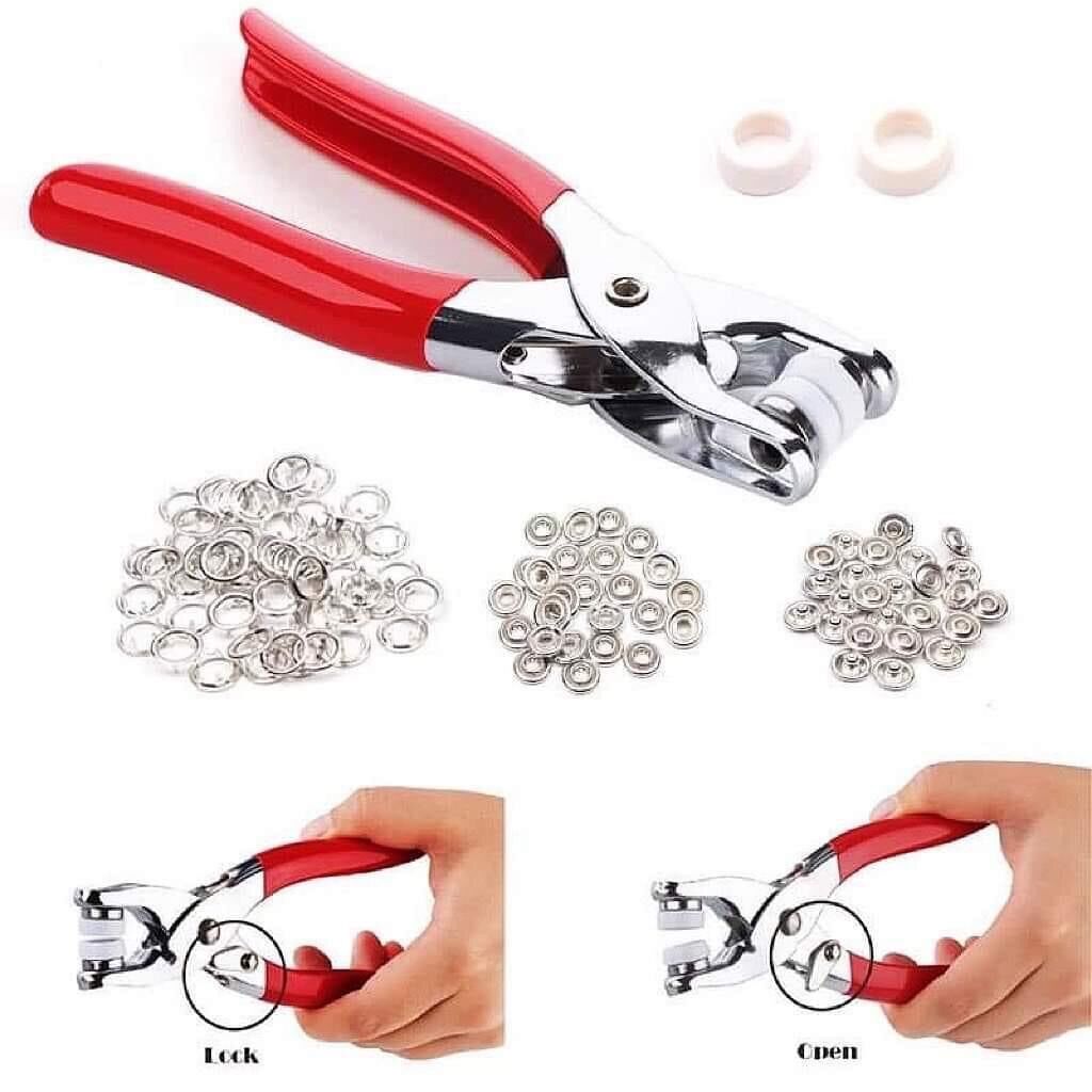 Kìm bấm cúc áo kèm túi 100 chi tiết cúc