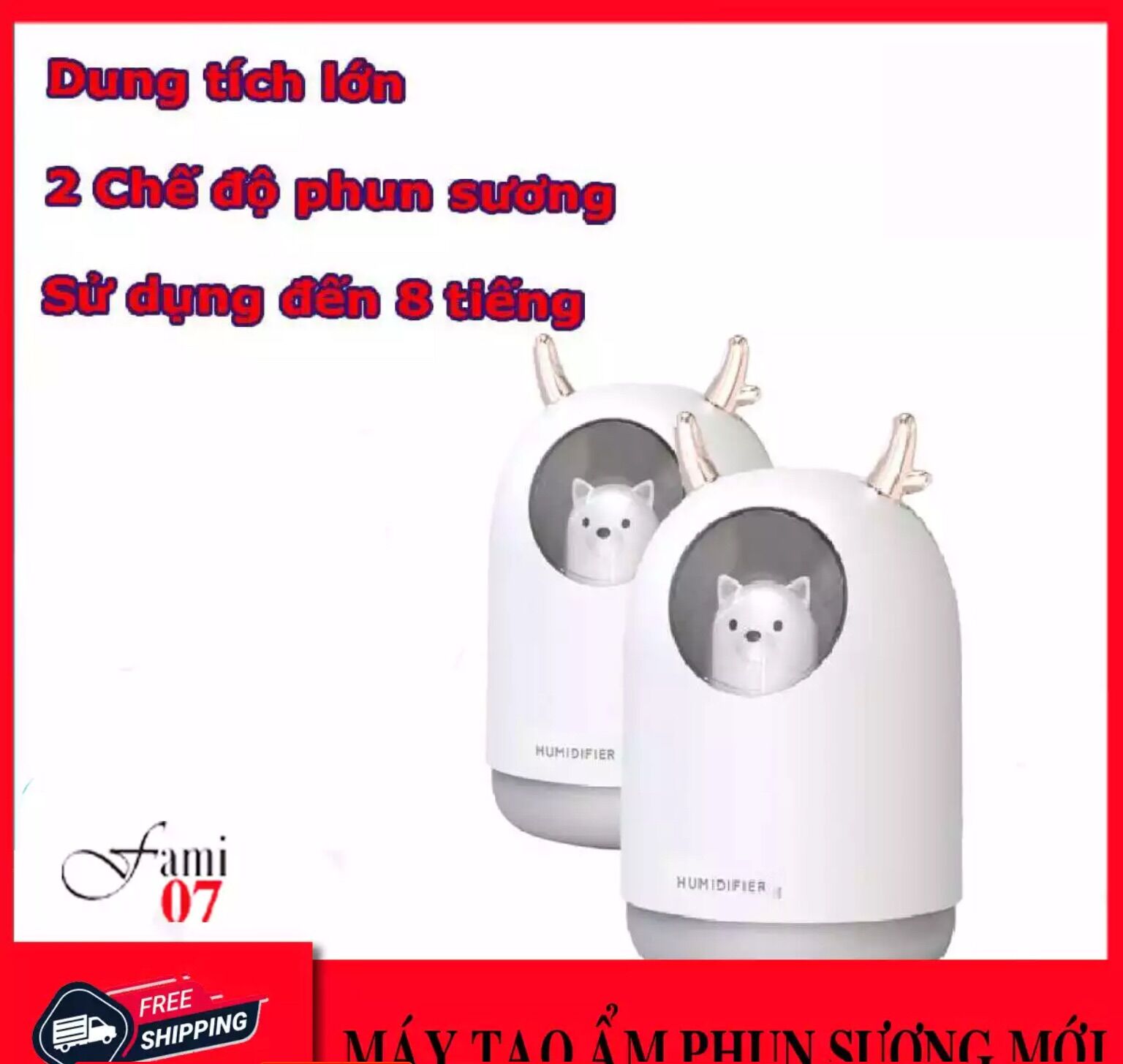 Máy tạo độ ẩm mini m106 .máy khuếch tán tinh dầu mini. fami07
