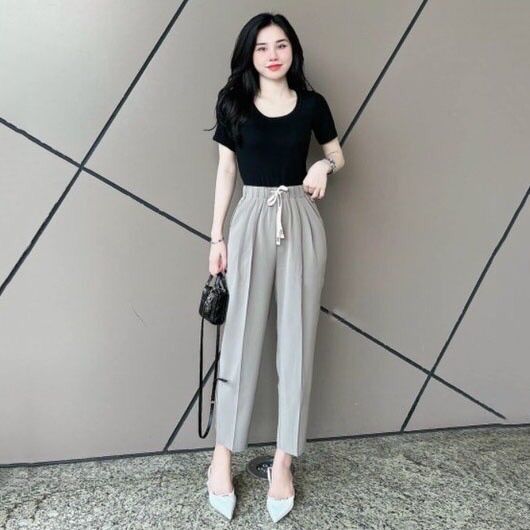 Quần baggy nữ cạp chun M148
