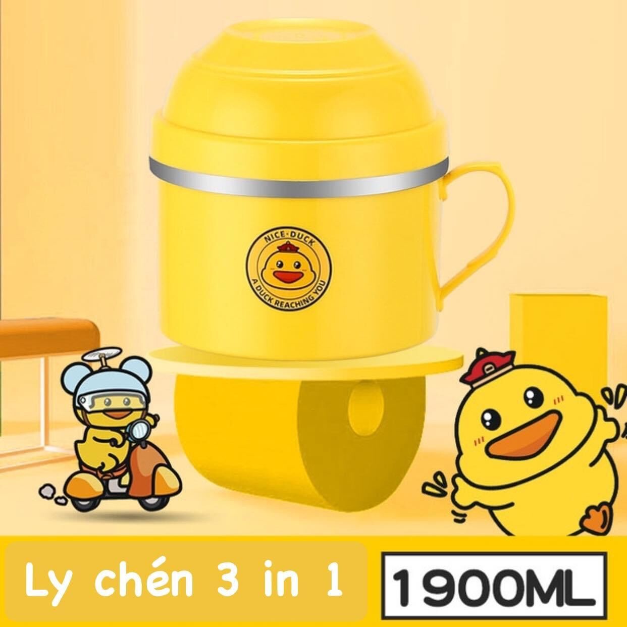 Chén 2 lớp inox 304 3 in 1
