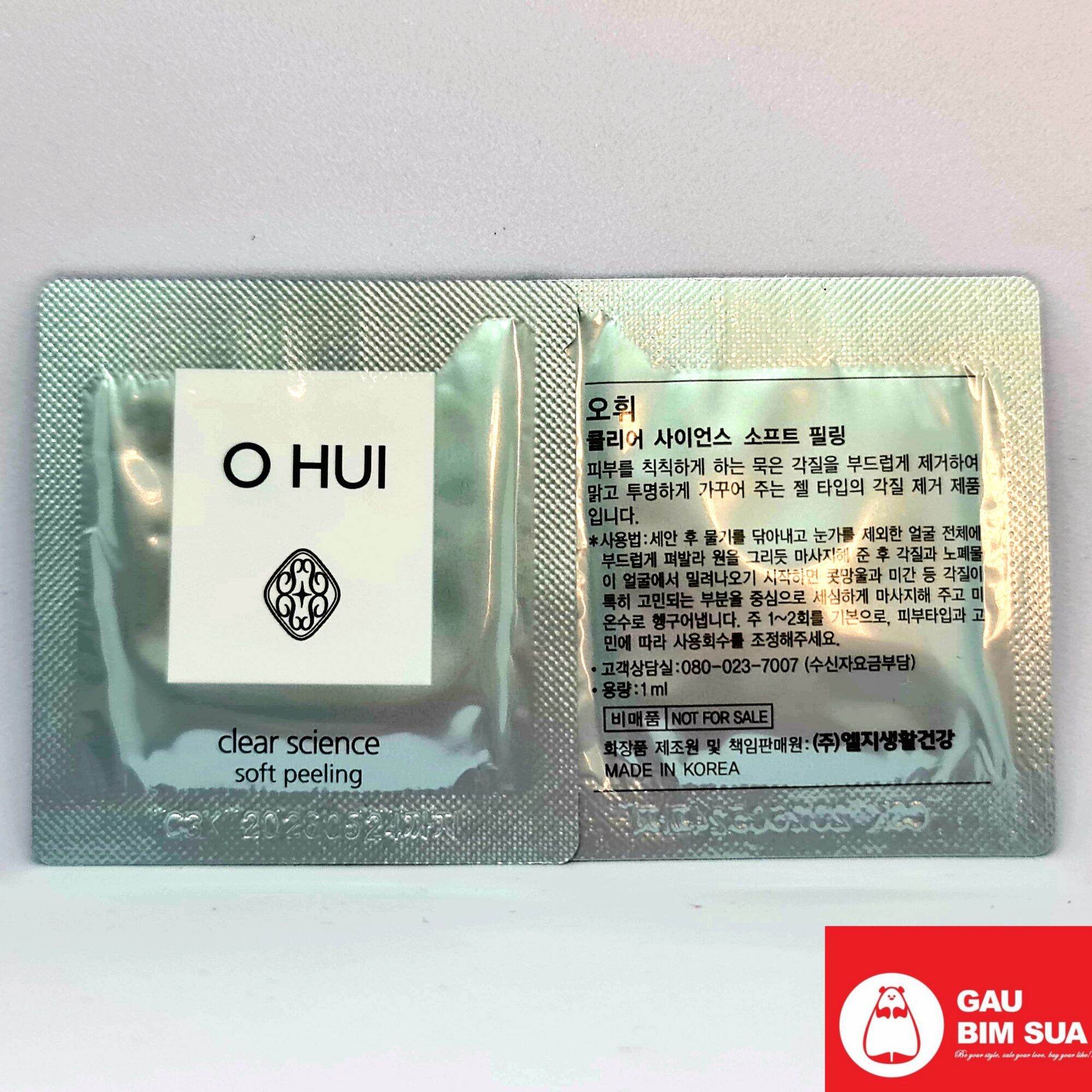 OHUI Gói Tẩy tế bào da chết làm sạch, dưỡng sáng da Ohui clear Science soft Peeling 1ml