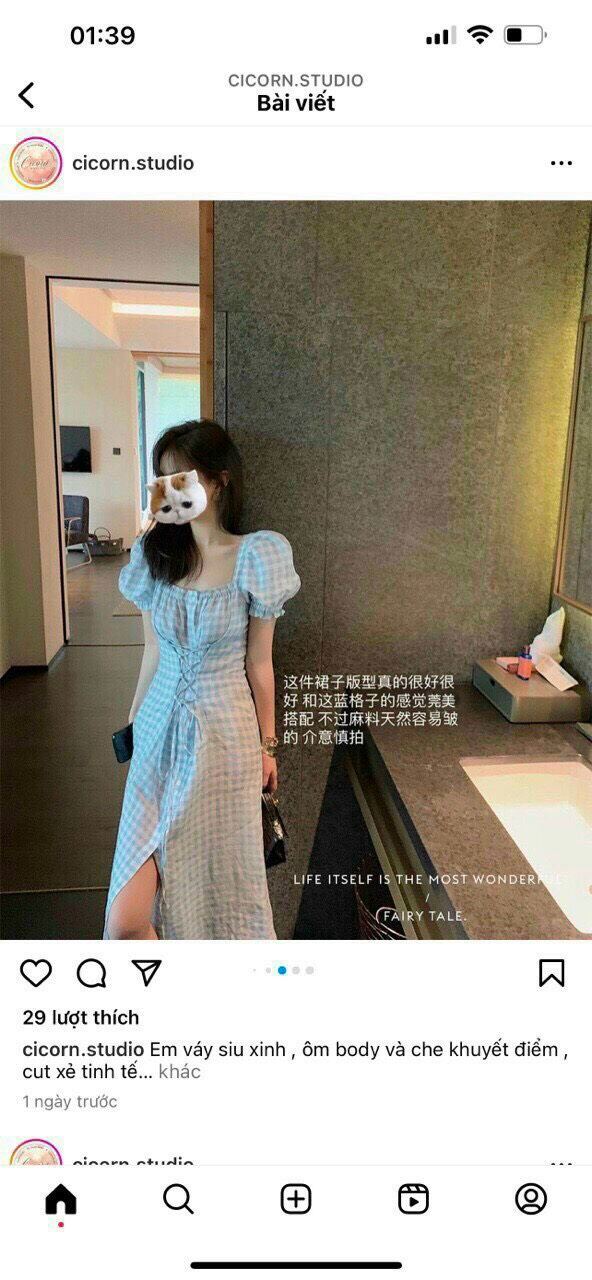 Đầm Caro Đan Dây Eo Hot Trend Hàng Thiết Kế