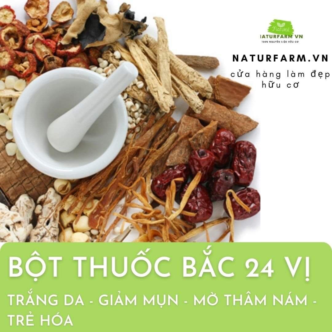 [HCM]Bột thuoc bắc 24 vị dưỡng trắng da mờ thâm nám [ 100GR ]