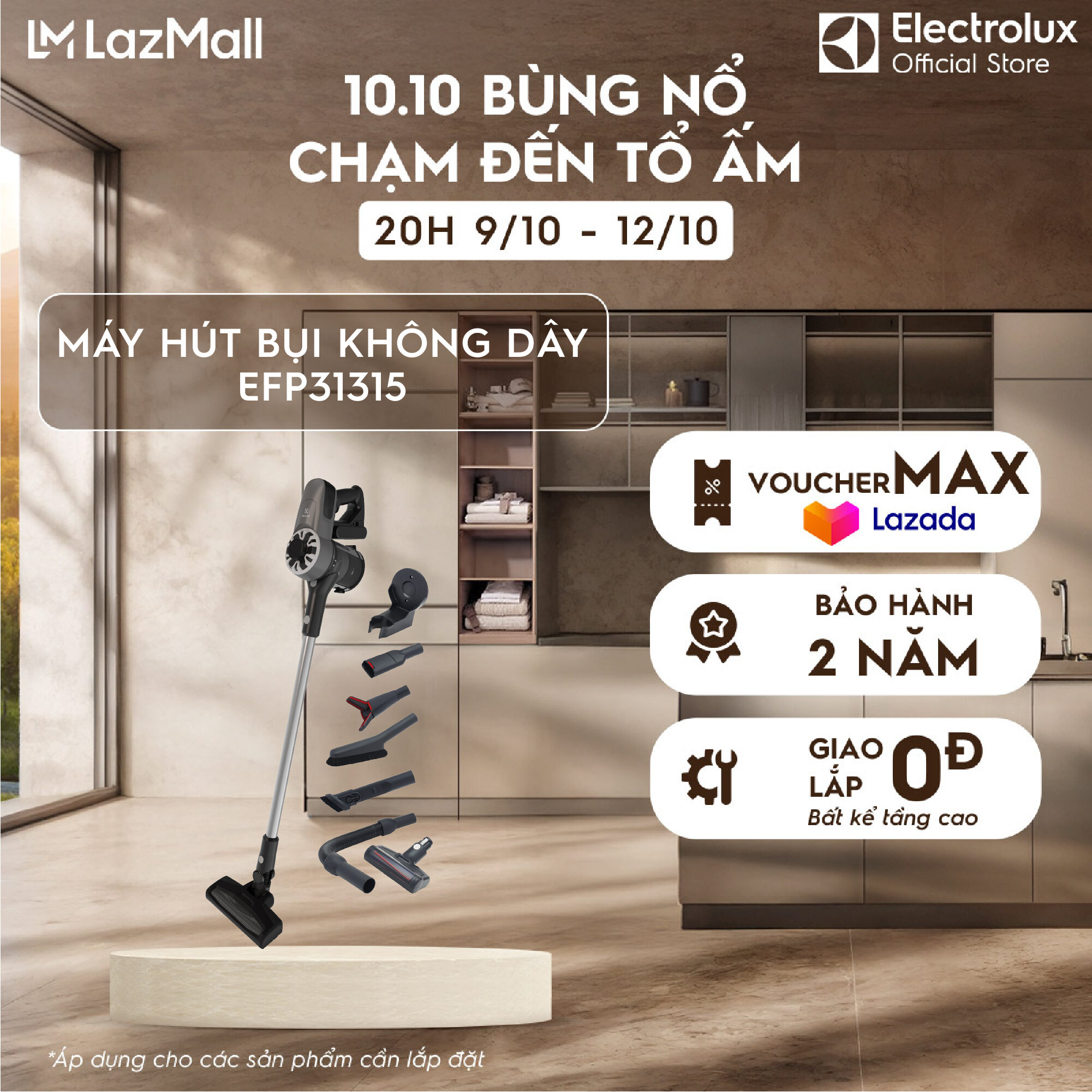 Máy hút bụi không dây Electrolux EFP31315 - Hiệu suất cao, Làm sạch mọi ngóc ngách, Dễ dàng vệ sinh và bảo trì