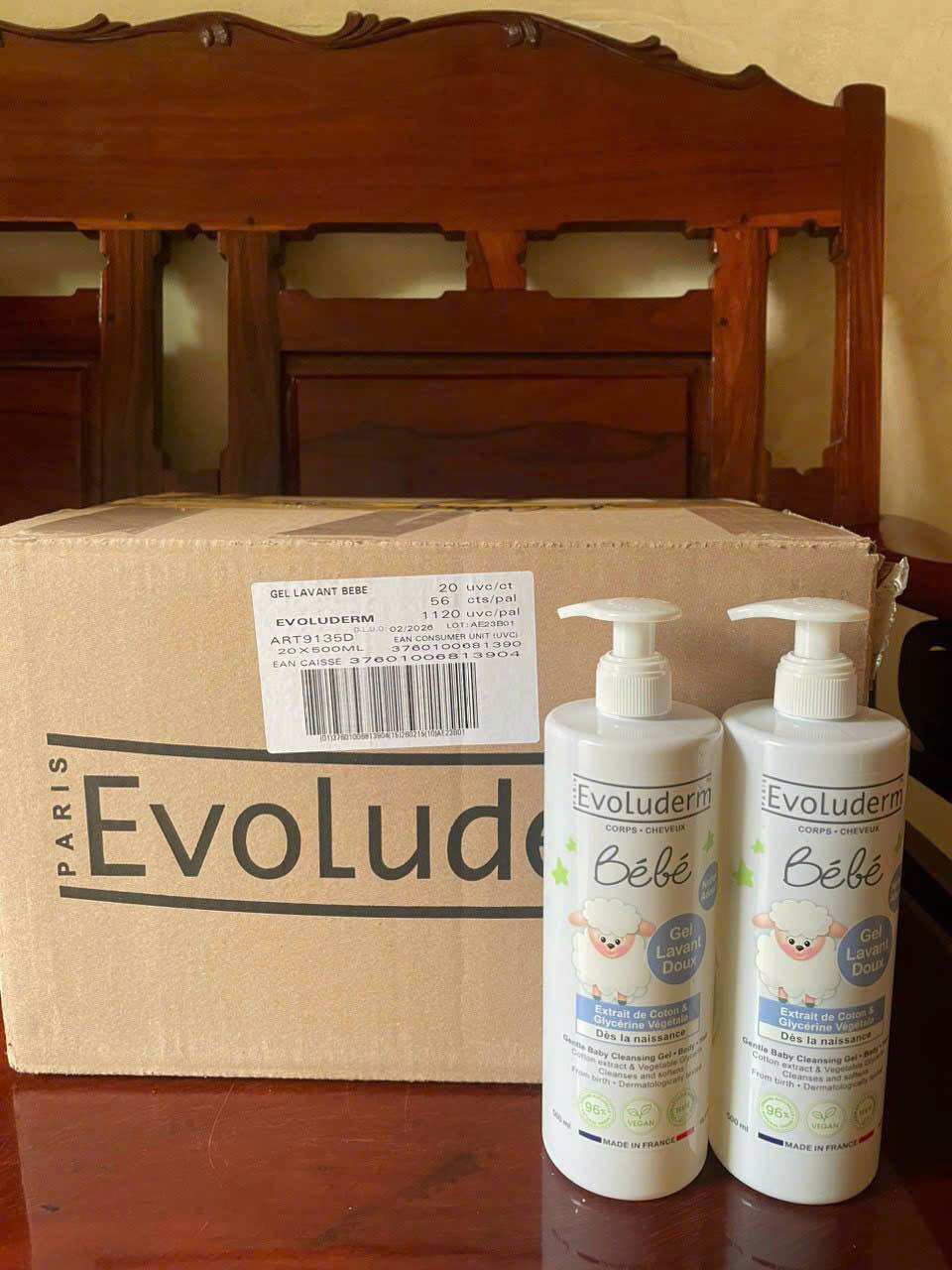 Sữa Tắm Gội Cho Bé Evoluderm 500ml Nhập Khẩu Pháp