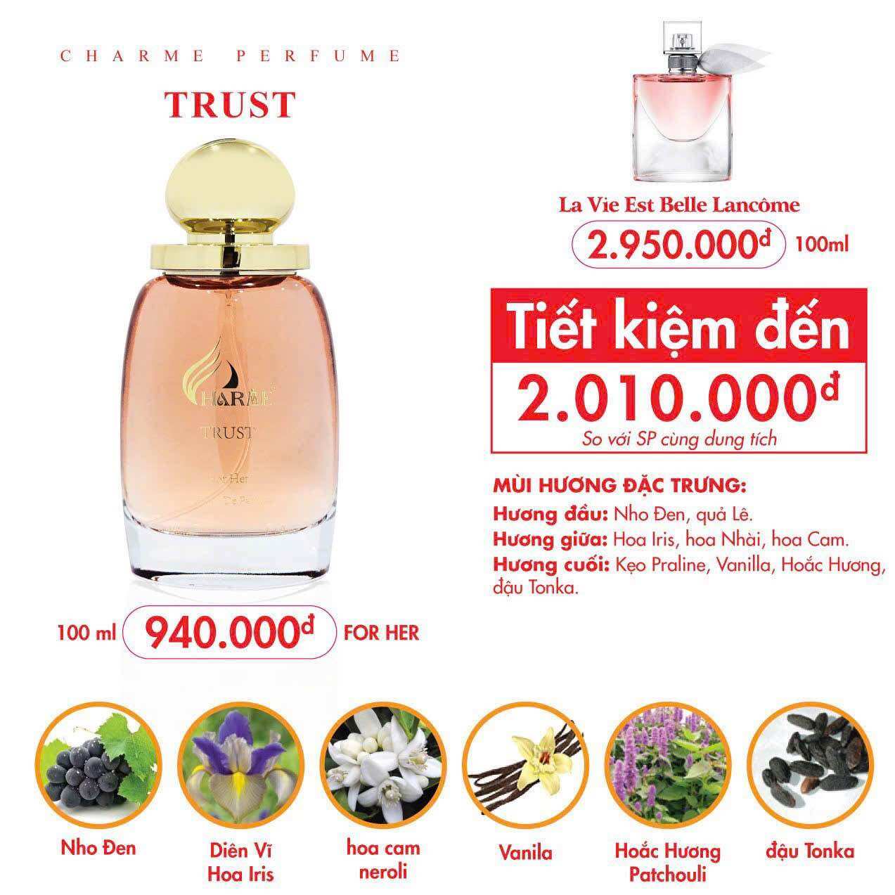 Nước Hoa Trust 50ml mẫu mới năm 2024