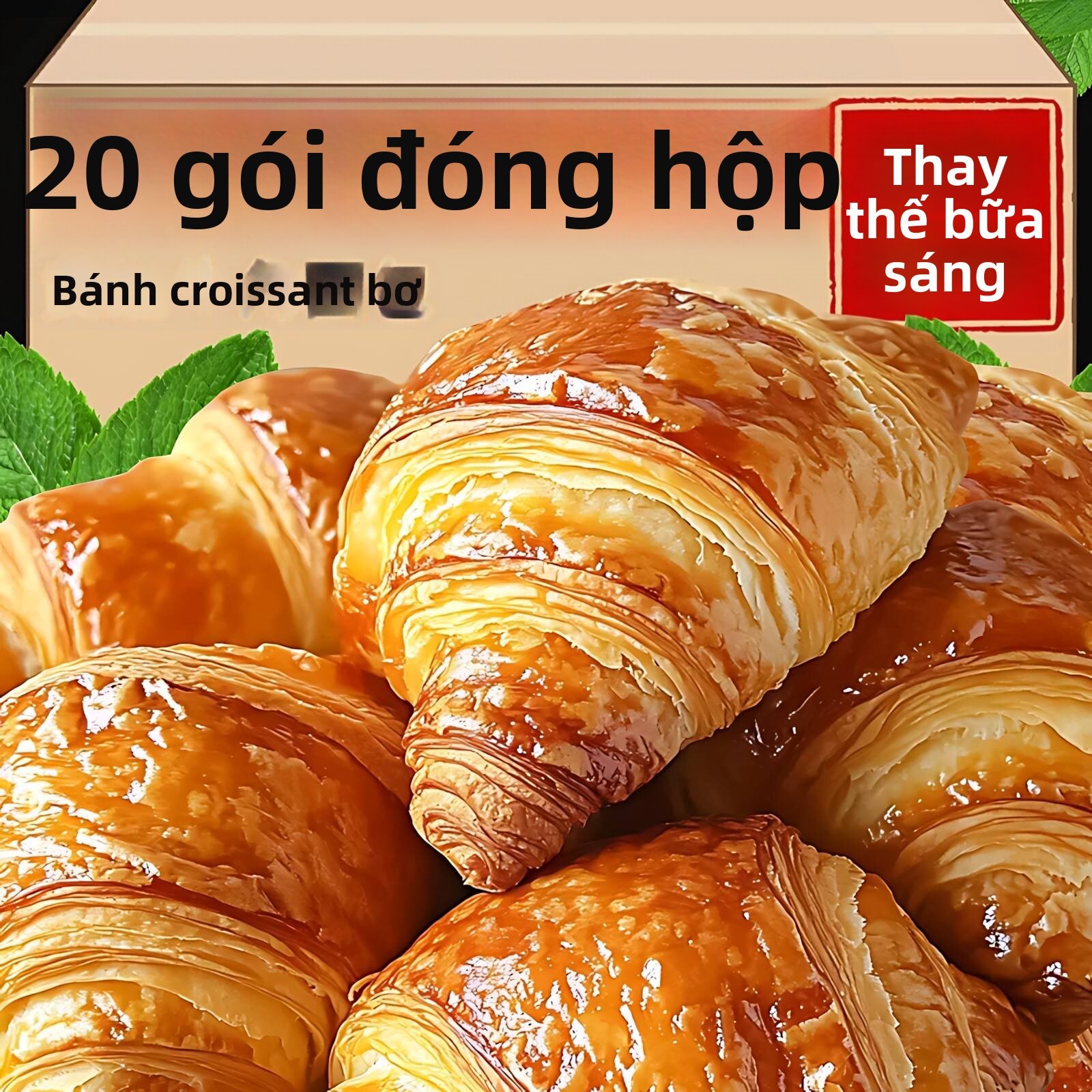 Bánh Croissant Mềm cho Bữa Sáng và Đồ Ăn Vặt