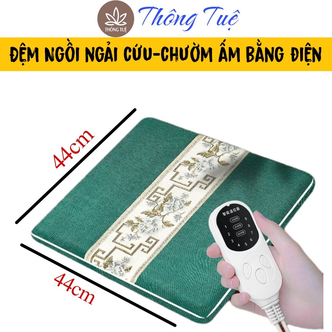 Đệm ngồi ngải cứu - thảm ngồi thiền, lót ghế - làm nóng 9 cấp độ
