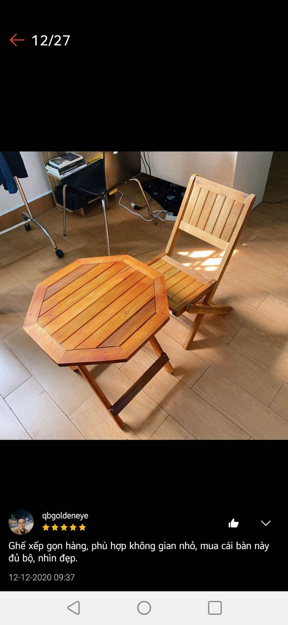 Bàn Ghế Gỗ Cafe ( xếp gọn )