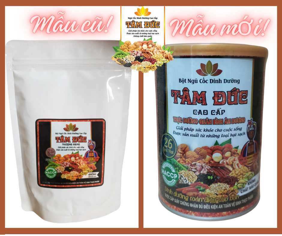 Ngũ cốc tâm đức 26 loại hạt -cao cấp hộp thiếc 438gr-quân bình âm dương