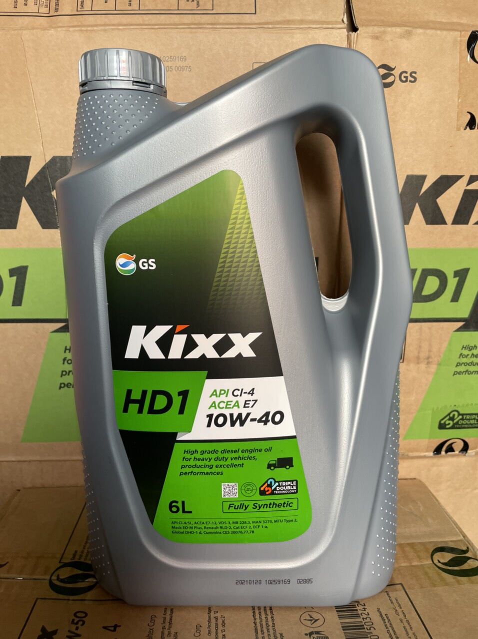 Dầu tổng hợp kixx hd1 10w40 ci-4 6 lit
