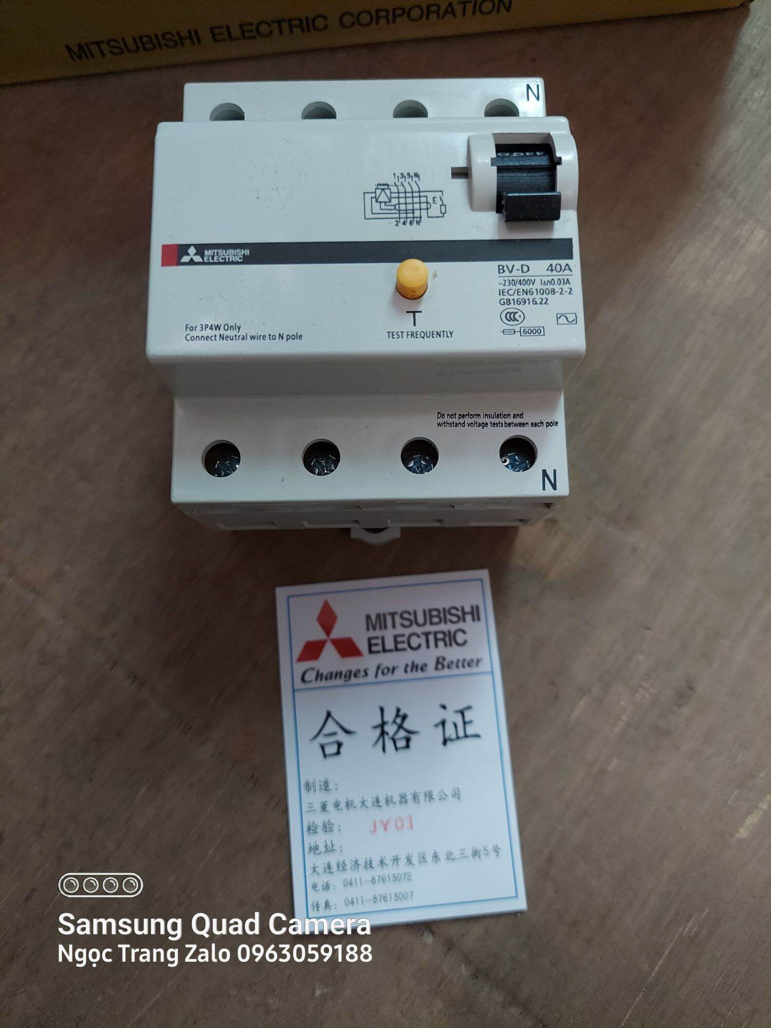 Aptomat Choomg Giật Mitsubishi 3Pha C40A
