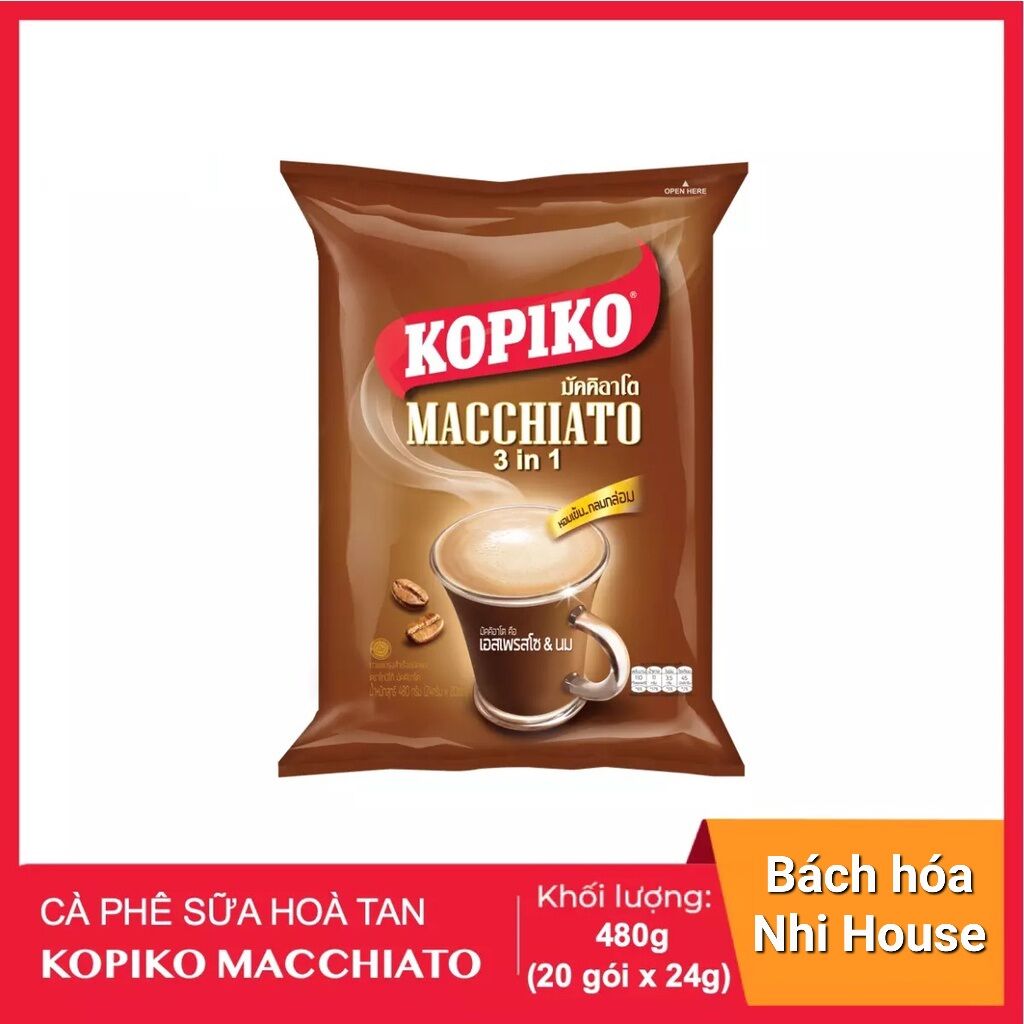 Cà phê hòa tan Kopiko Macchiato Bịch 480g(date 2023)