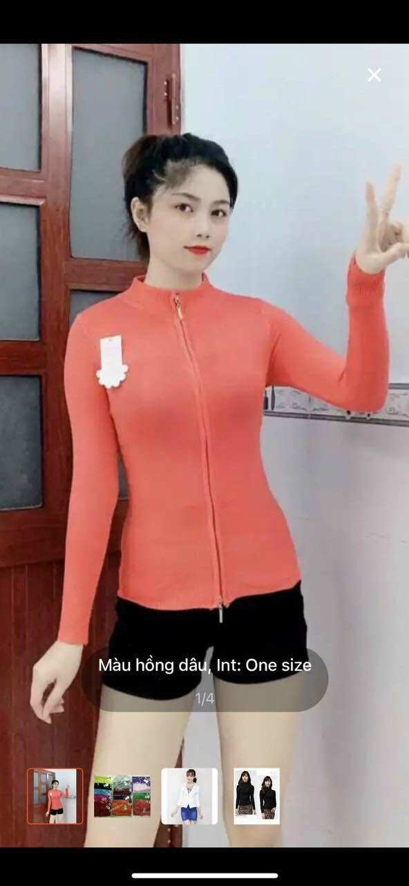 [HCM]Áo khoác len dây kéo tới cổ đẹp