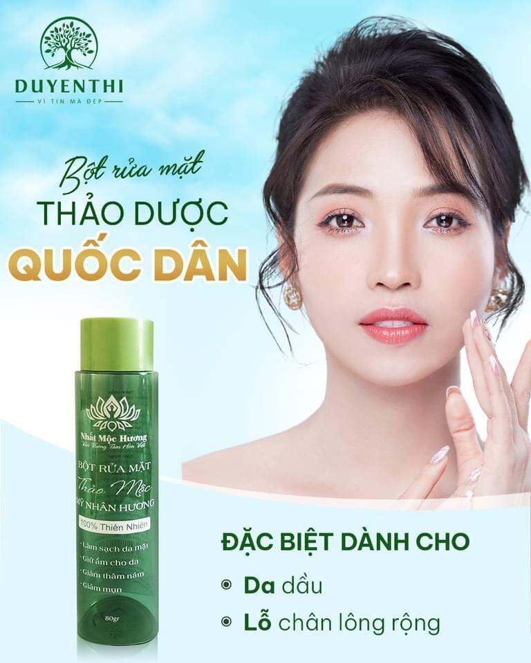 Bột Rửa Mặt Mỹ Nhân Hương ( Hộp 80g Mẫu Mới) - Rửa Mặt Thảo Mộc Nhất Mộc Hương