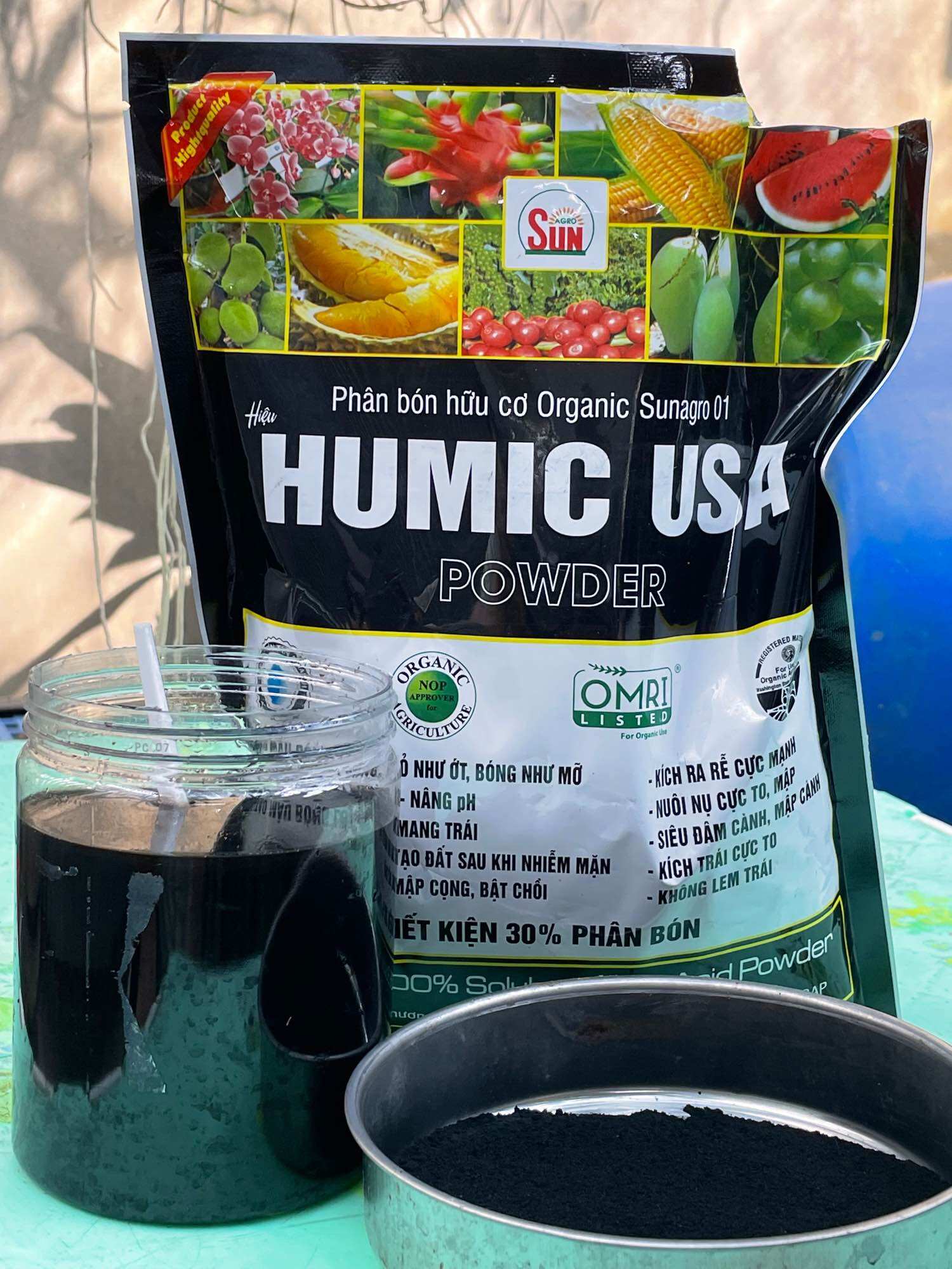 HUMIC HỮU CƠ GÓI 1kg_ Dạng Bột