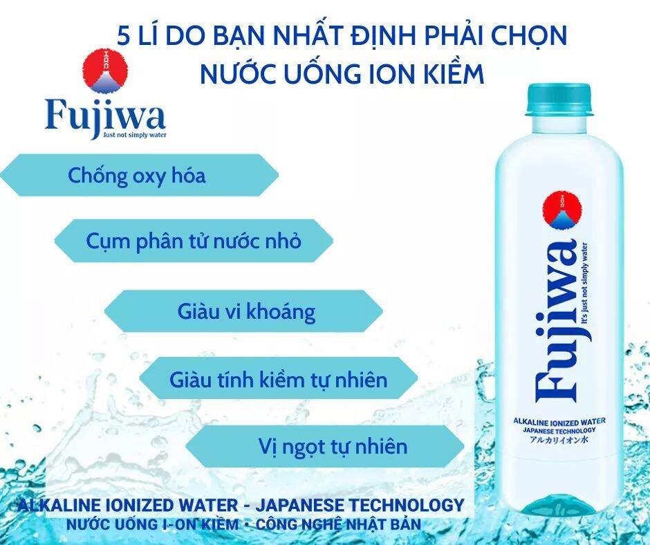 [HCM - Thùng 24 chai] Nước Uống Ion Kiềm 450ml Fujiwa