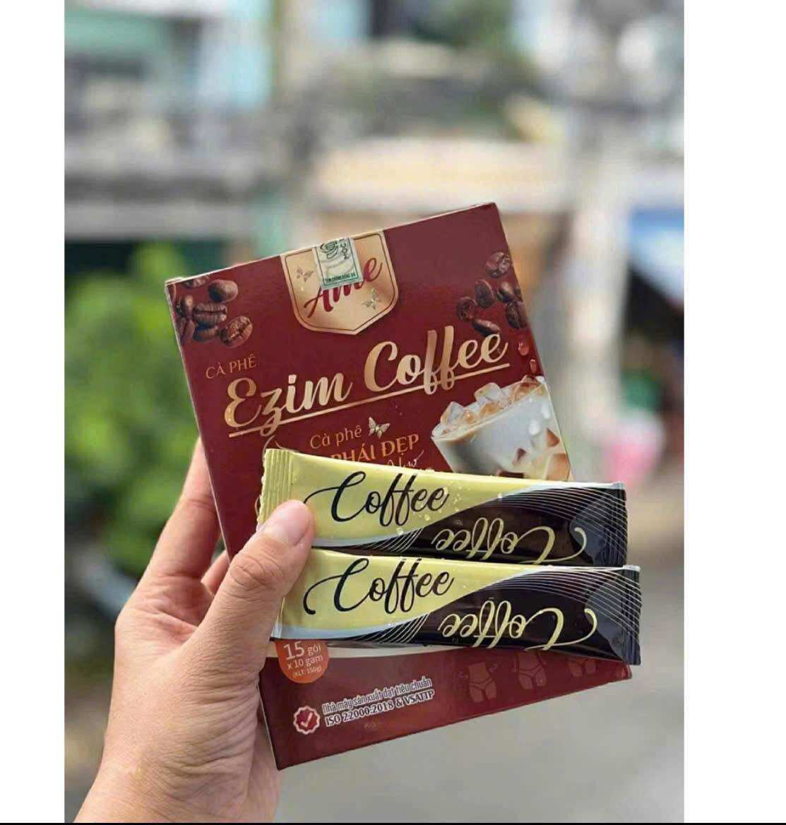 COMBO 3 hộp Giảm Cân Ezim Coffee Thơm Ngon Dễ Uống - 1 hộp 15 gói - giam 1-3kg - emo coffee thuần chay giảm mỡ hiệu quả