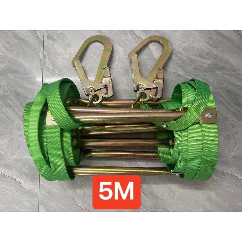 Thang dây thoát hiểm dài 5M hàng cao cấp chống cháy kèm móc