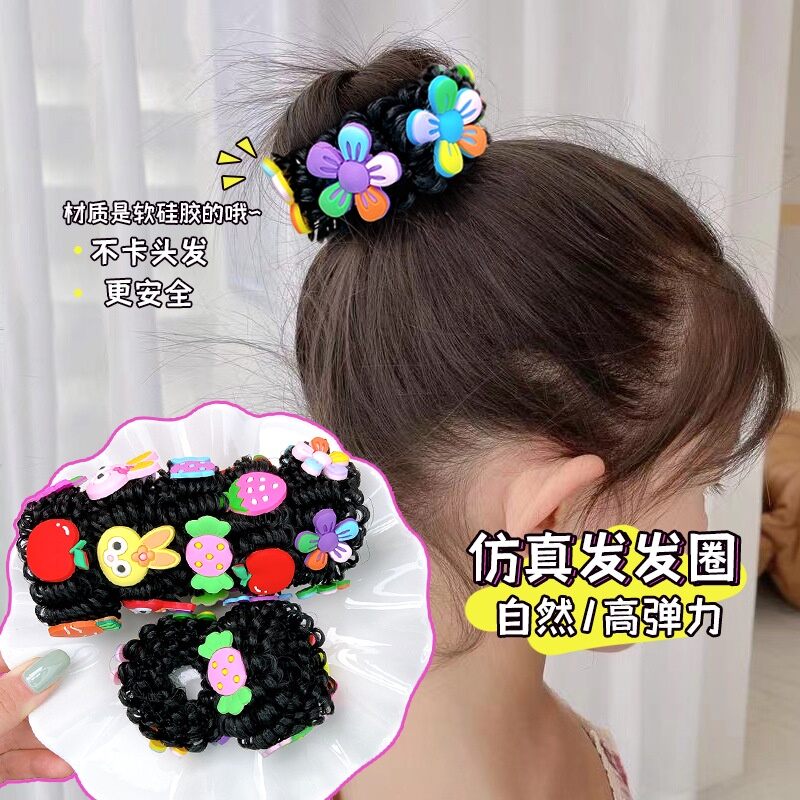 Dây Cột Tóc Đính Tóc Giả Thời Trang Cho Bé, Cột Tóc Cho Bé