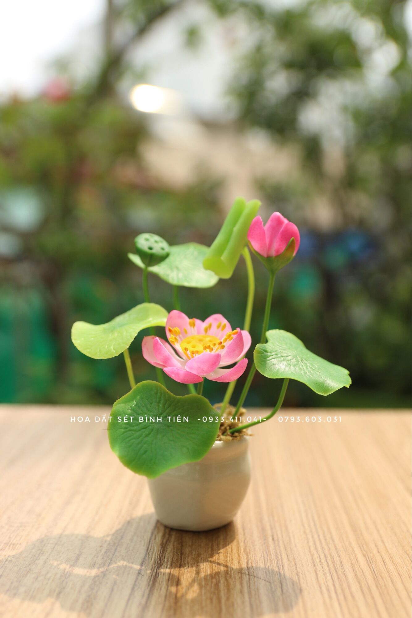 Chậu hoa sen đất sét size mini