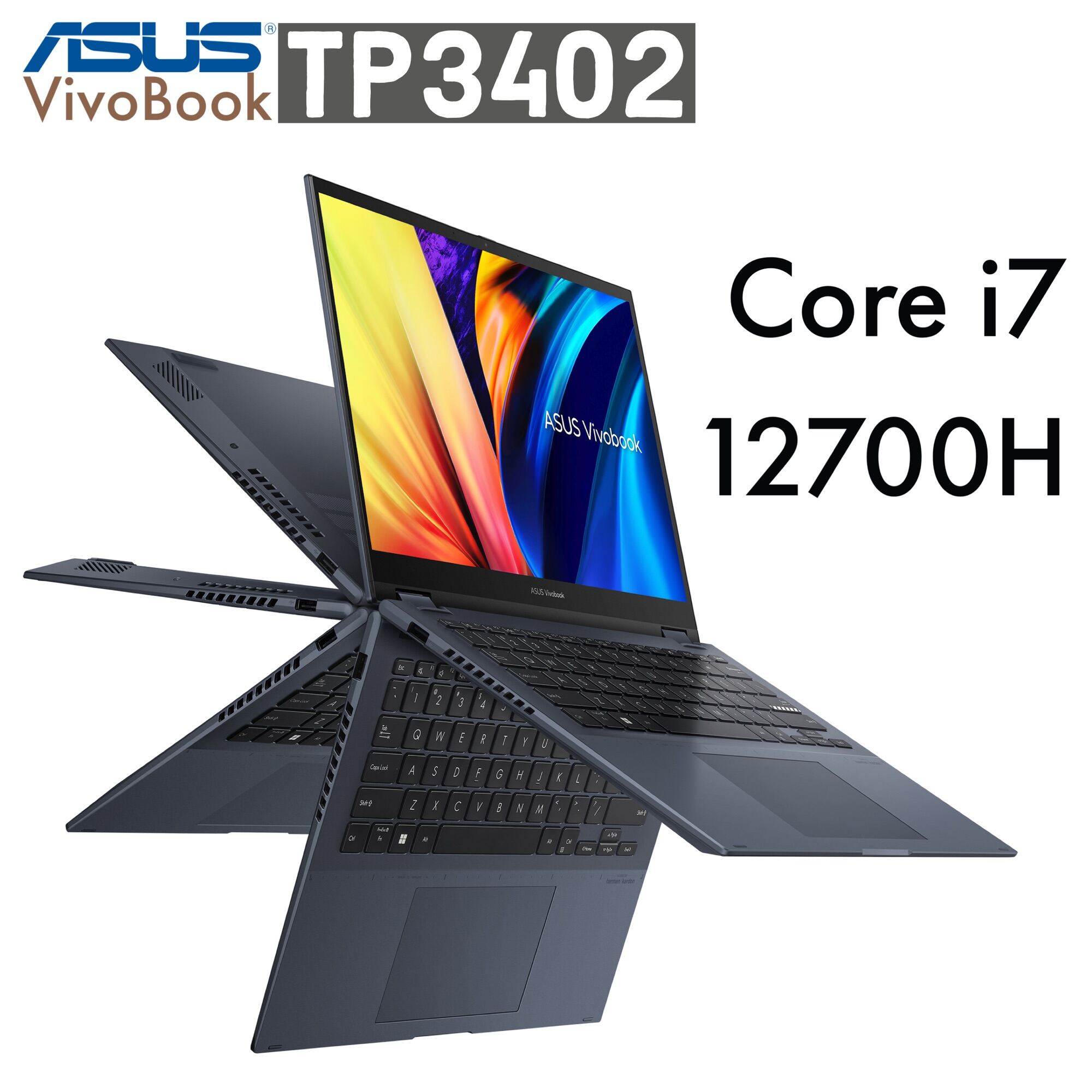 Laptop Asus VivoBook S Flip 14 TP3402 Core i7-12700H, 24gb Ram, 1tb SSD NVME, màn 14inch Full HD cảm ứng gập 360 độ