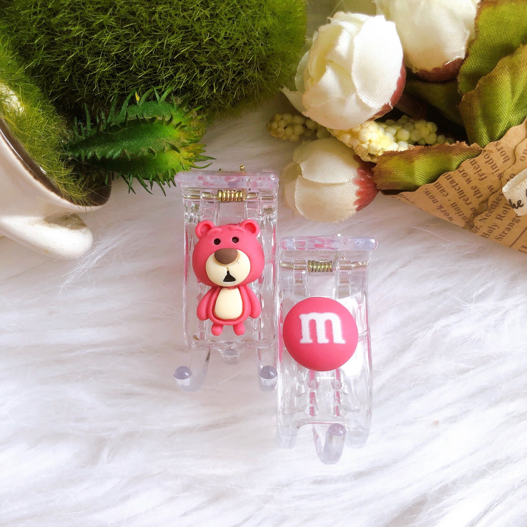 Kẹp tóc càng cua 3 răng gấu dâu Lotso