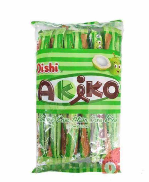 Snack Que Nhân Kem sữa Dừa Oishi Akiko - Gói 140g