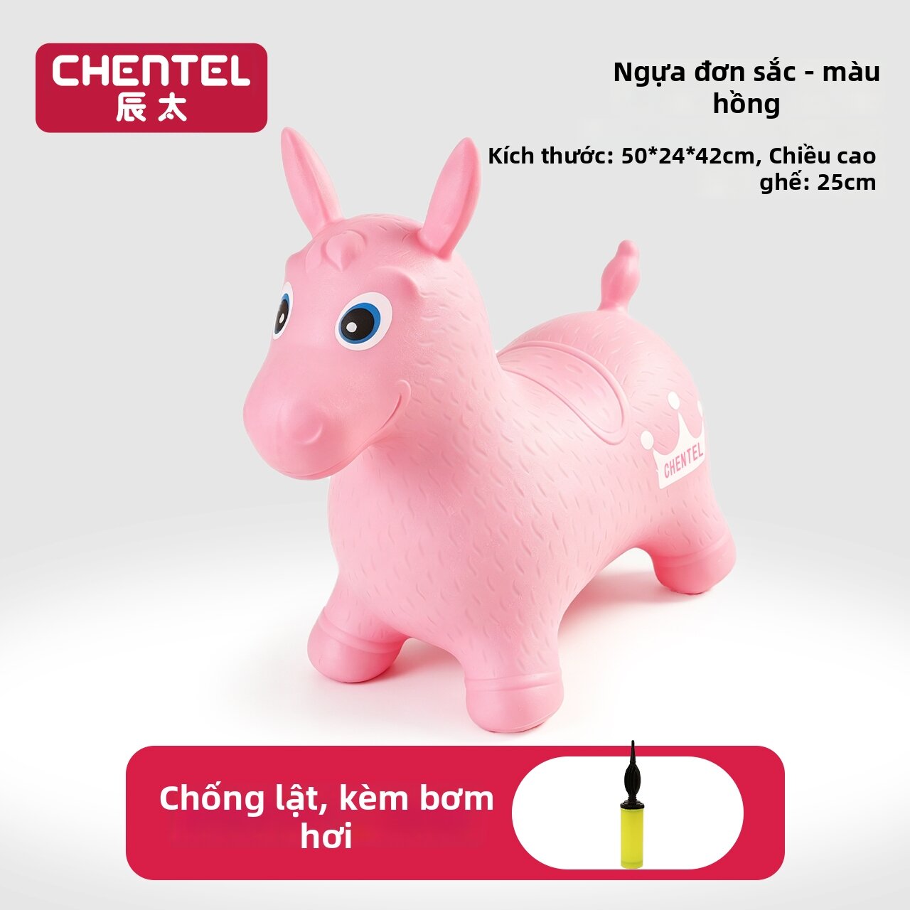 CHENTAI | Đồ Chơi Ngựa Nhún Hơi Khí Chống Ngã