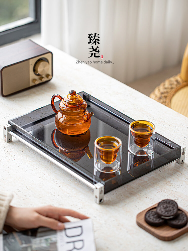 Zhenyao Luxury Acrylic Creative Tray Hotel High-end Dining Plate Sample Room Tea Tray Tea Room Storage Plate Rectangular Shape Giá 1,543,000 Đồng*Miễn phí vận chuyển