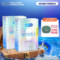 Bộ 2 Hộp Bao Cao Su Durex Invisible Siêu Mỏng, Size 52 mm, Hộp 16 Bao