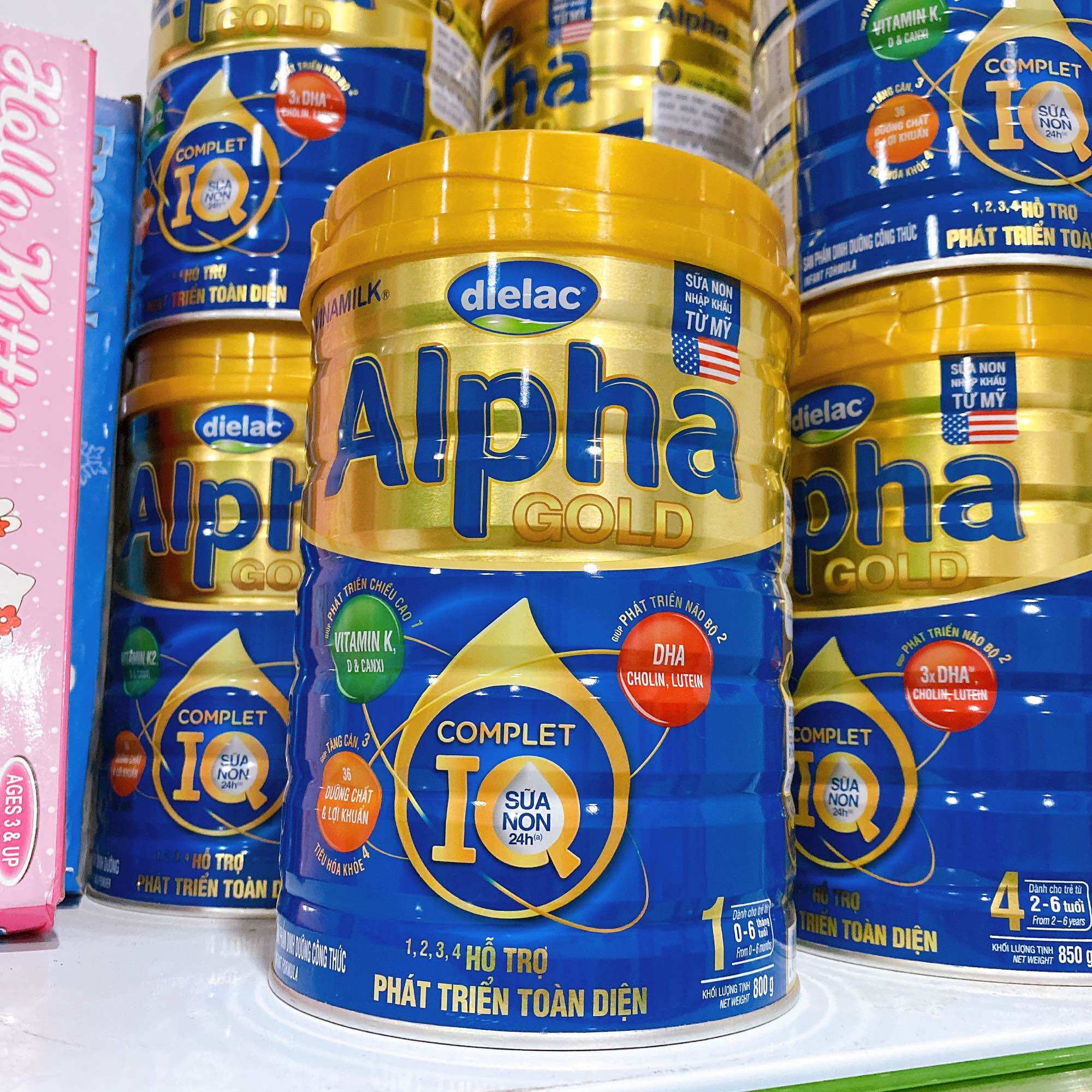 Sữa bột dielac alpha gold lon 900 g số 1,2,4
