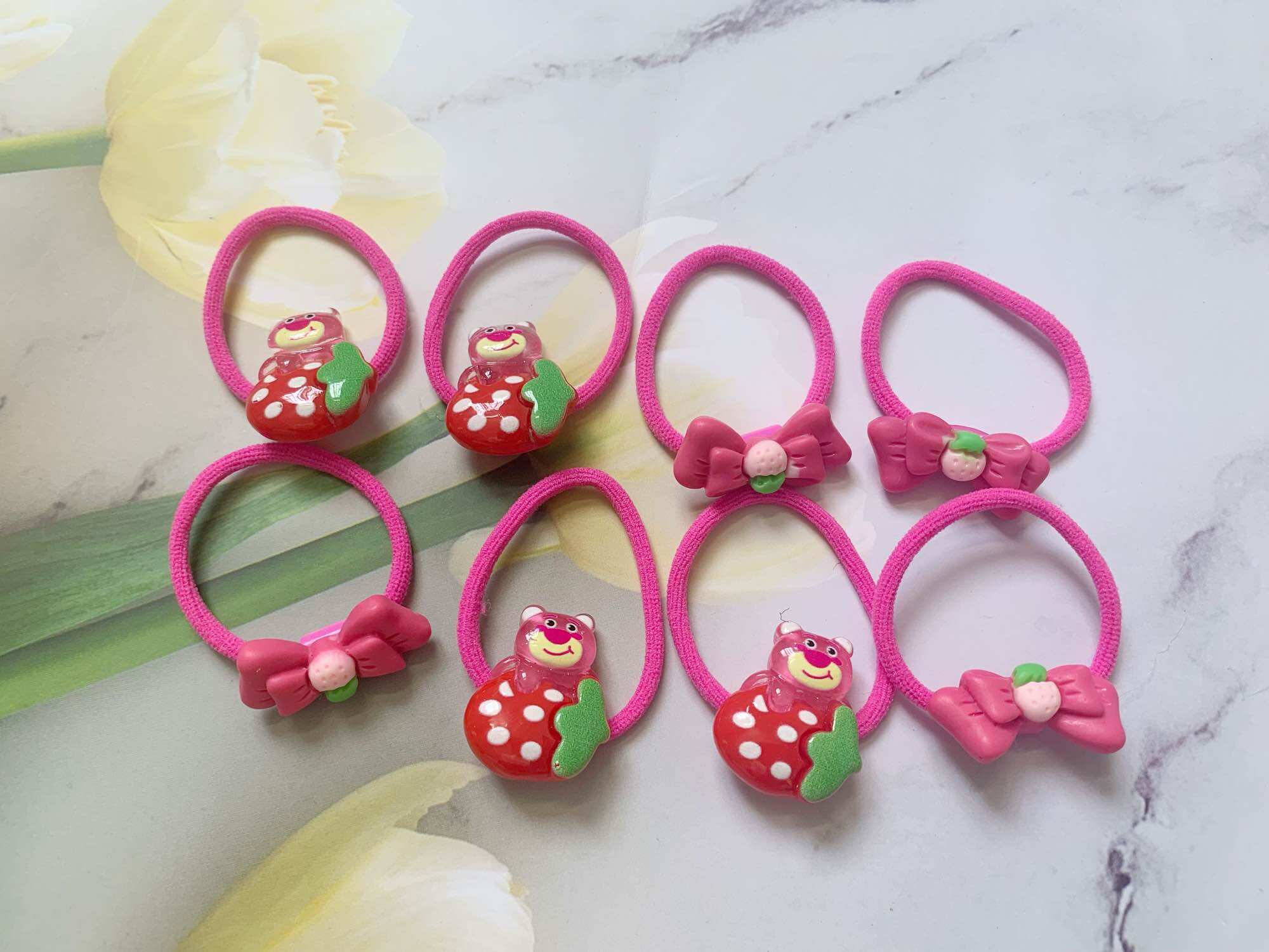 5 Dây cột tóc gấu dâu cho bé