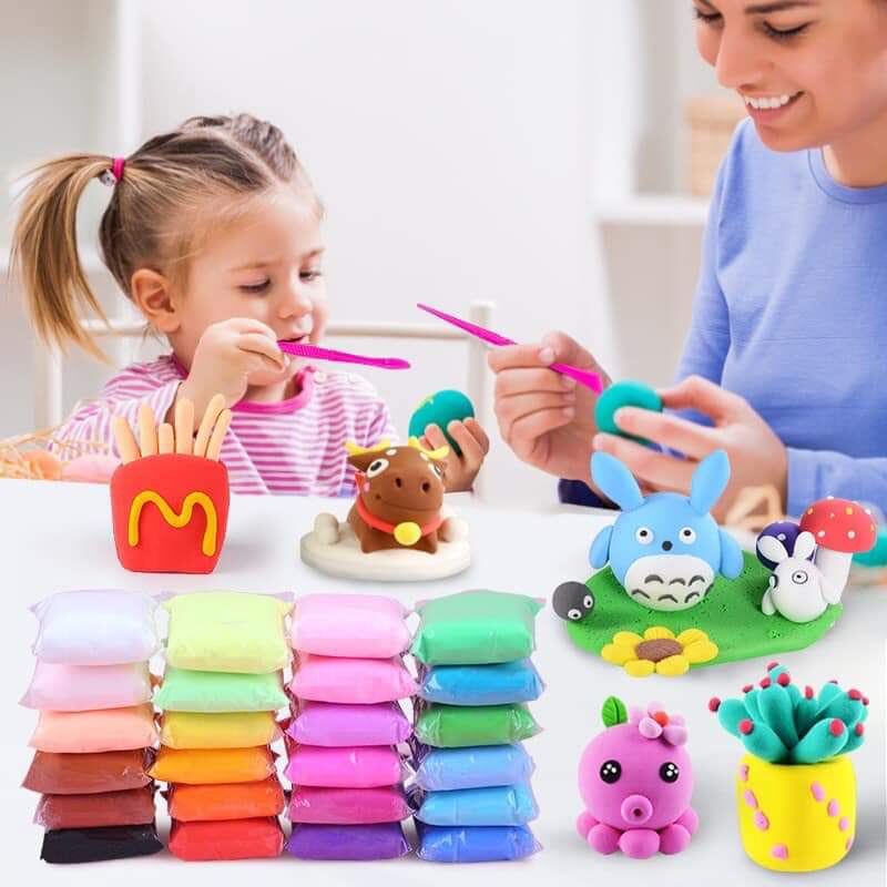 ĐẤT SÉT ĐẤT NẶN TỰ KHÔ 12/24/36 MÀU CAO CẤP SIÊU NHẸ
