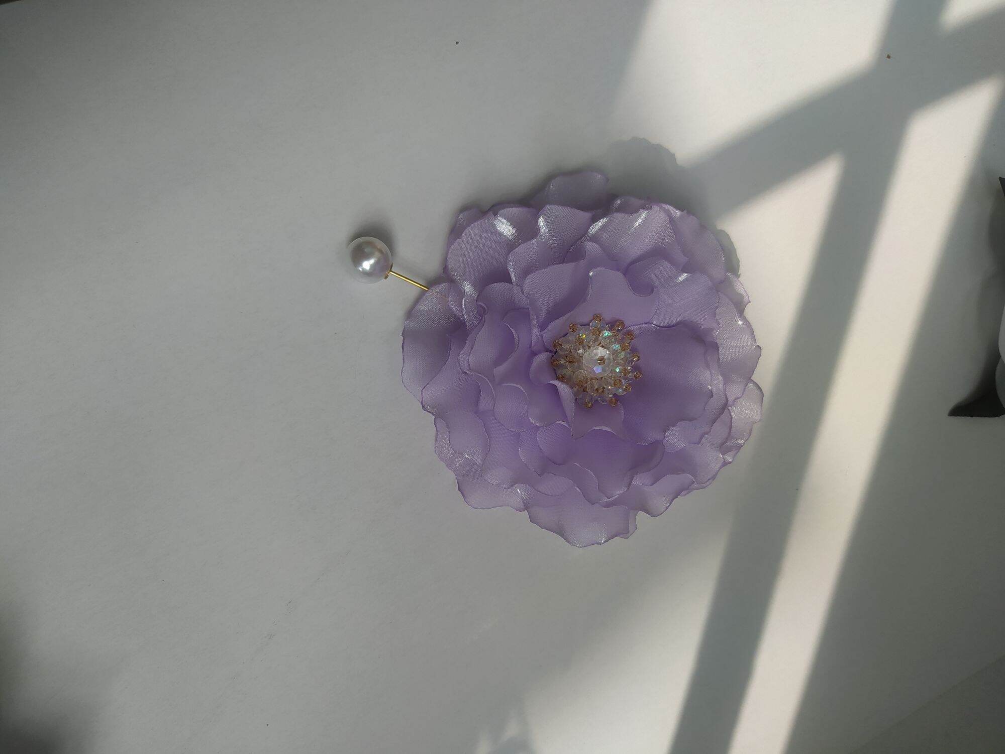 Hoa cài áo handmade Canto màu tím