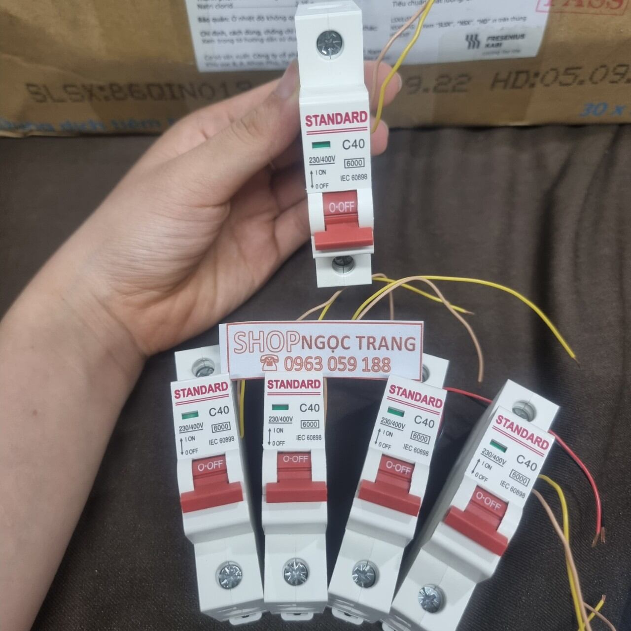 Aptomat 1Pha C50A Có Cuộn Hút Bên Trong Dùng Cho Ổn Áp Lioa Giá 1 cái