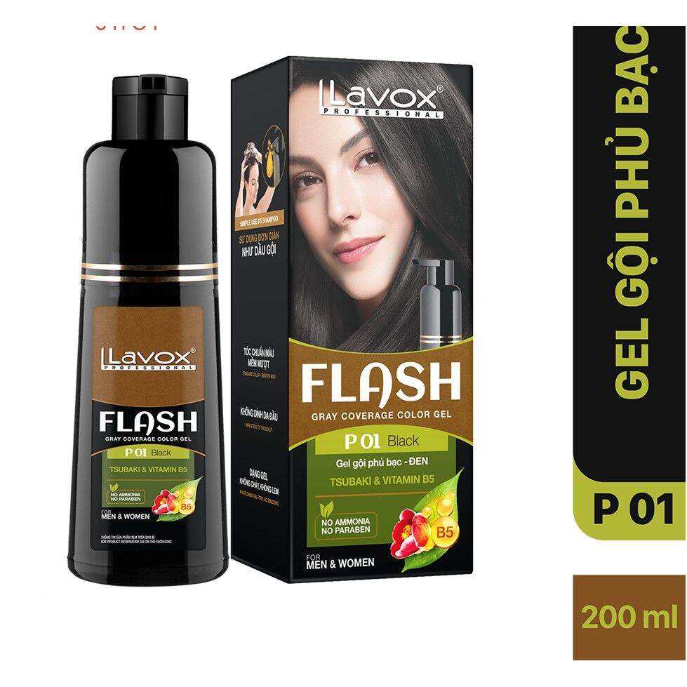 CHÍNH HÃNG| Dầu gội Thảo Dược phủ bạc 100% Lavox Flash 200ml