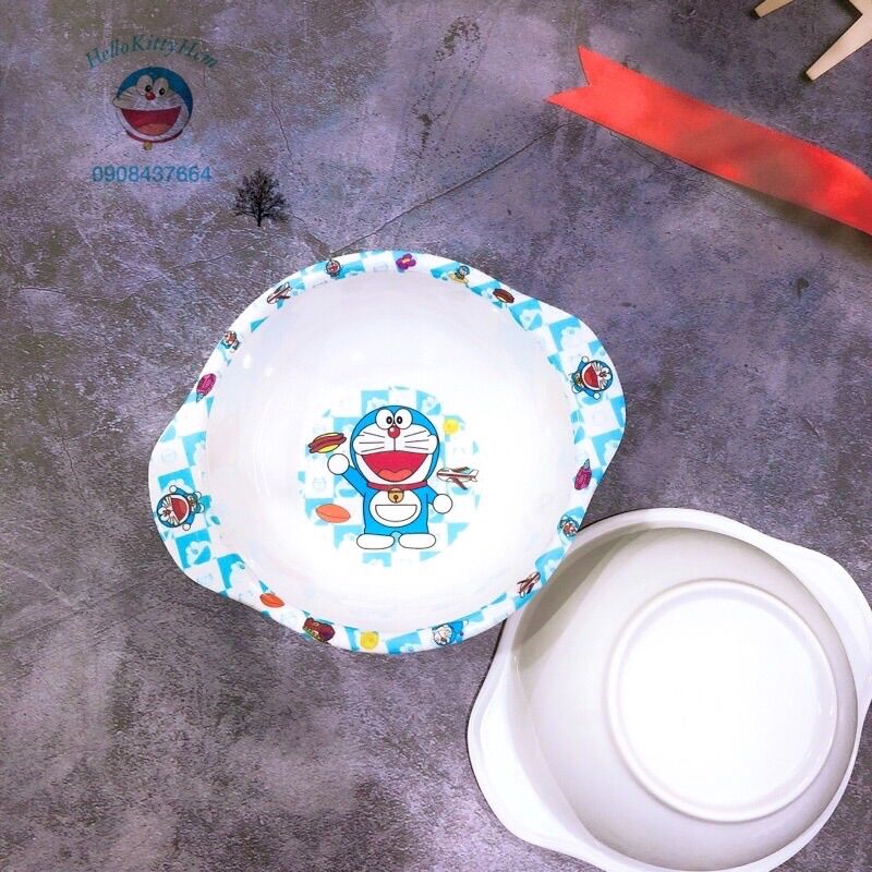Chén ăn dặm melamin HelloKitty Doreamon