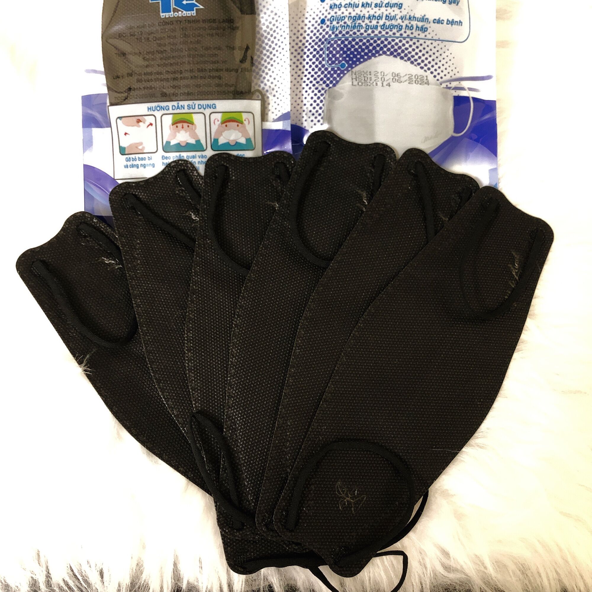 Khẩu trang 3D Land Mask set 6 cái KF74 Hàn( MÀU ĐEN )