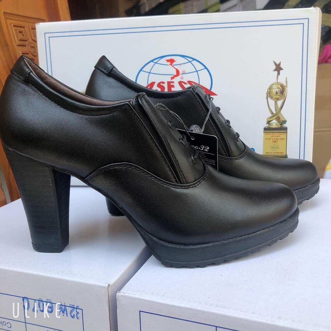 GIÀY DA NỮ 791, GÓT CAO 9 PHÂN MÀU ĐEN