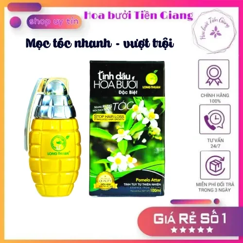 Tinh Dầu Hoa Bưởi Đặc Biệt Long Thuận - Kích Thích Mọc Tóc - Hết Hói Đầu - Rụng Tóc