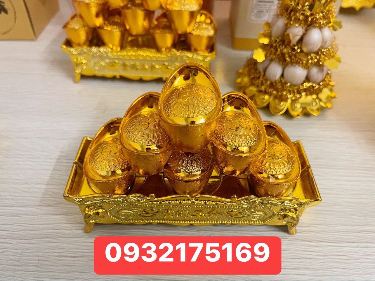 Khay vàng thỏi chiêu tài lộc