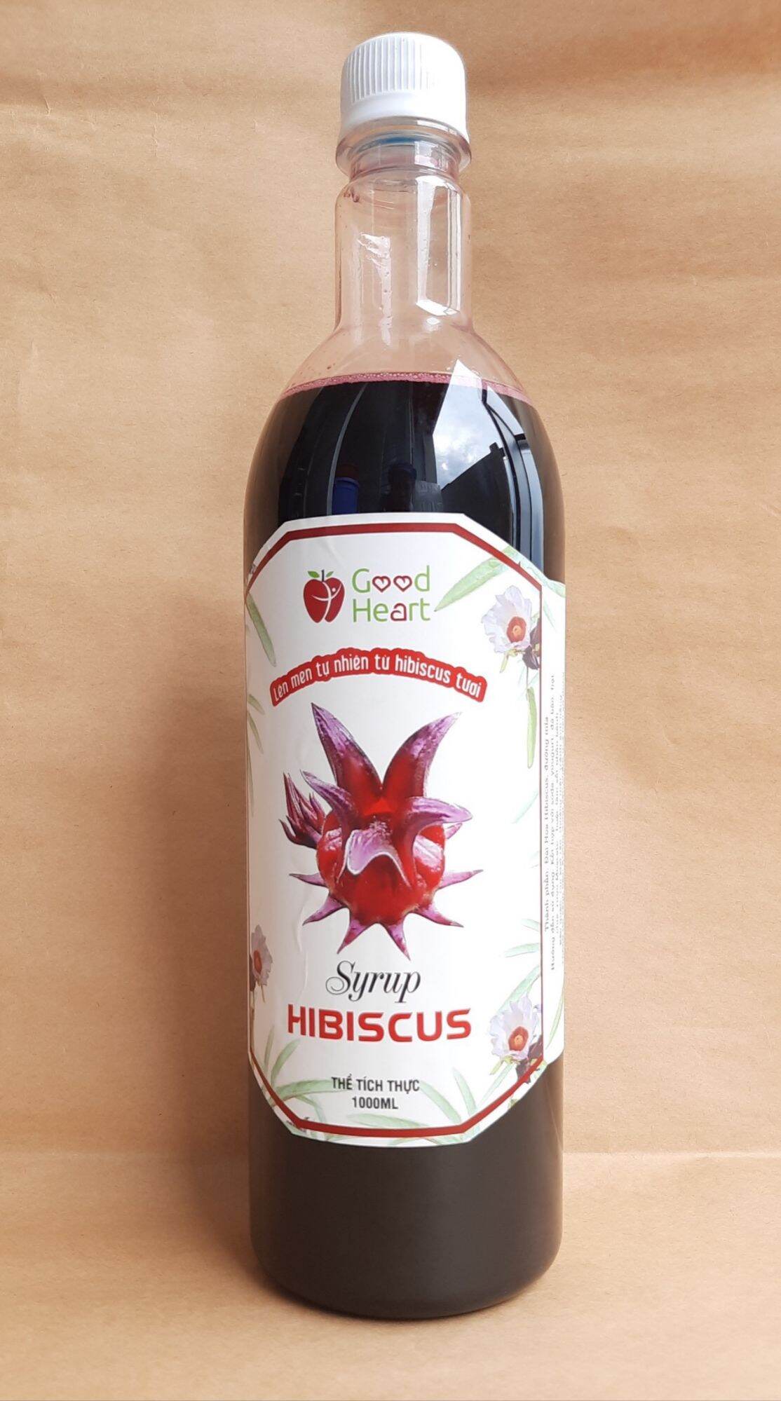 Syrup hibiscus/ siro atiso đỏ chai 1 lit đậm đặc nguyên chất