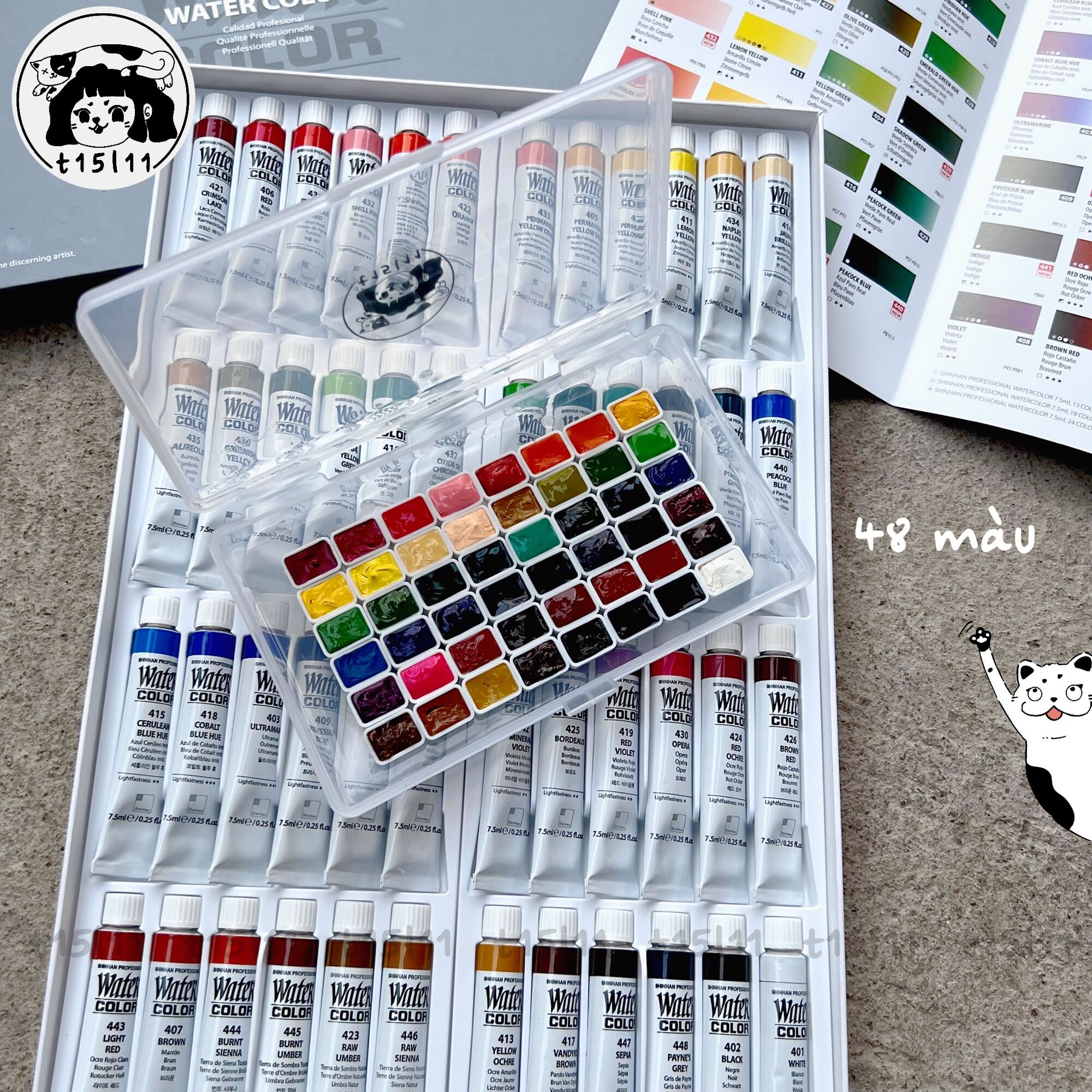 [t15l11] Màu nước ShinHan Professional 30/48 màu
